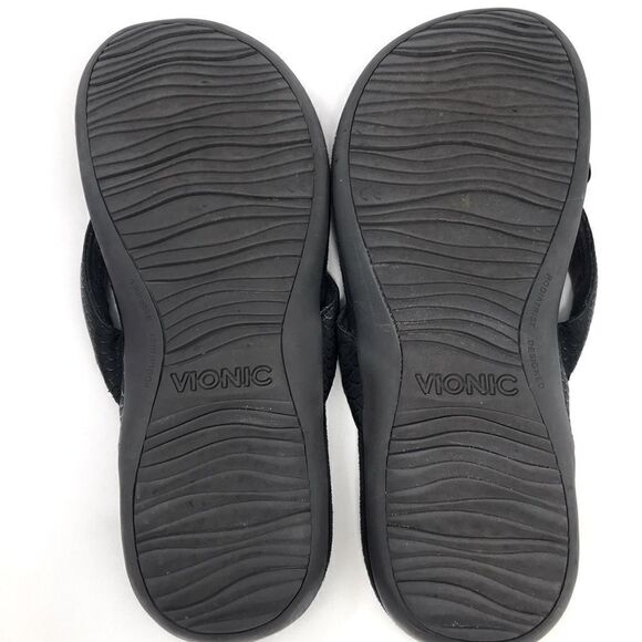 Vionic BELLA II Black Toe Post Thing Orthaheel Orthotic Flip Flop Sandals - Picture 10 of 10